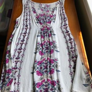 Old Navy Maternity Boho Smocked V Neck Flowy Loose Floral Tank Tunic M